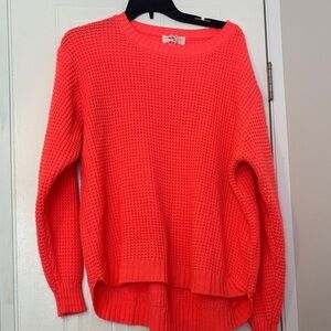 Zenana Outfitters Vibrant Coral Crew Neck Sweater